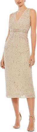 Mac Duggal Sequined V-Neck Sheath Dress