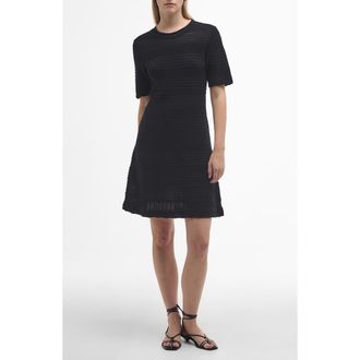 Barbour Mia Short Sleeve Cotton Minidress in Black at Nordstrom Rack, Size 14 Us / 18 Uk