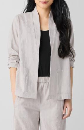 Eileen Fisher Crinkled Stretch Organic Cotton Jacket in Chalk at Nordstrom Rack, Size Xx-Small