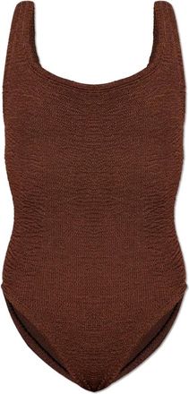 Hunza G Costume intero Scollo Quadrato - - Swimwear - Donna - Marrone - ONE SIZE