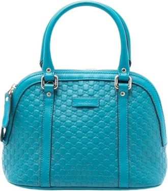 Gucci Pre-owned Handbags, female, Blue, Size: ONE SIZE Pre-owned Leather Handbag