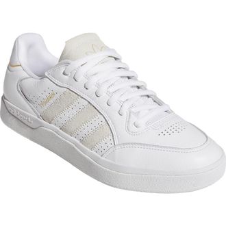 adidas Tyshawn Low Top Sneaker in White/White/Gold Metallic at Nordstrom Rack, Size 9
