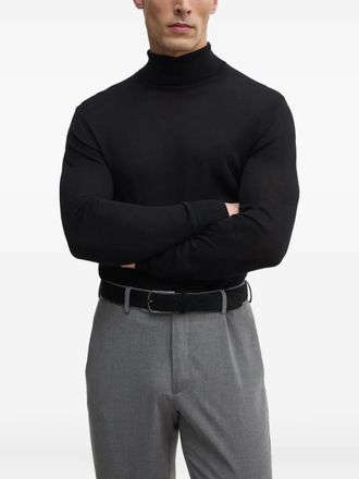 Karl Lagerfeld logo-plaque turtleneck sweater - Black