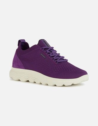 Geox Womens Geox Womens/Ladies Spherica Leather Trainers - Purple - Size: 7.5