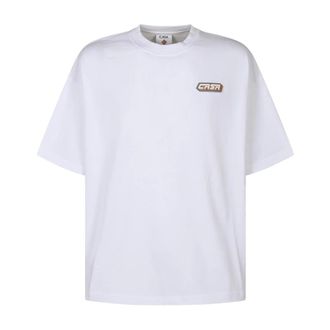 Casablanca Casa Racing Patch Oversized T-Shirt - Heren - Tops - Wit - Maat: S Katoen