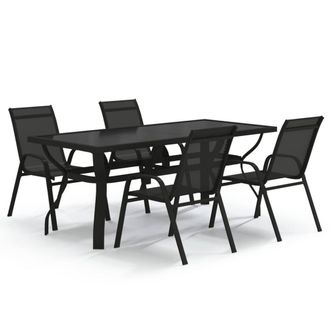 Berkfield Home 5 Piece Garden Dining Set Black