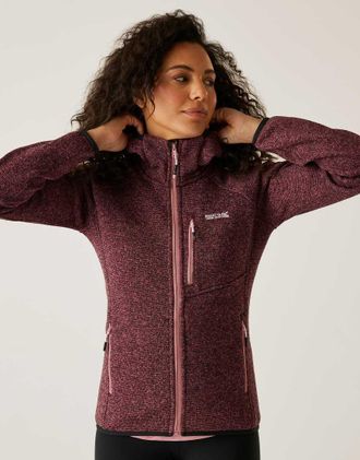 Regatta Cosy Newhill - Pile rosa polvere con cappuccio e zip