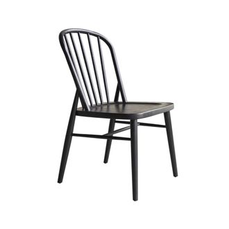 Tikamoon Silla con barrotes de acacia maciza negra