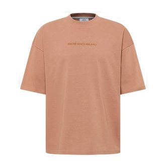 Carlo Colucci Tops, Heren, Bruin, M, T-Shirts