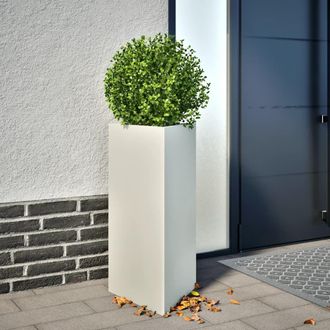 Berkfield Home Garden Planters 2 pcs White Triangular 40x34.5x70 cm Steel
