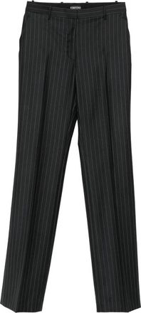 Tom Ford Tailored Straight Boyfriend Broek - Dames - Wijde Broeken - Zwart - XS - Wol - Broeken