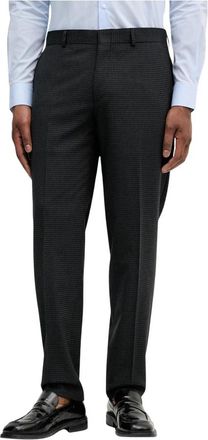 Michael Kors Gestreepte Slim-Fit Kostuumbroek - Heren - Nette broeken - Zwart - XL - Wol - Broeken