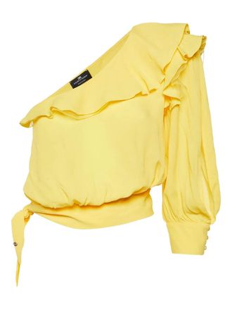 Elisabetta Franchi pre-owned ruffled one-shoulder blouse - Yellow
