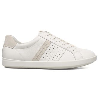 Ecco Ecco Leisure Leather Womens Lace Up Trainers - White Shadow - Size:UK 5-5.5