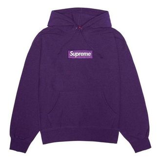 SUPREME FW23 Box Logo Hooded Sweatshirt Purple 166931