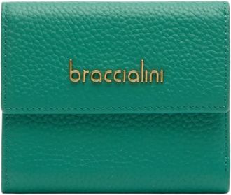 Braccialini Kleine Leren Portemonnee - Dames - Portefeuilles - Groen - ONE Size - Leer - Accessoires