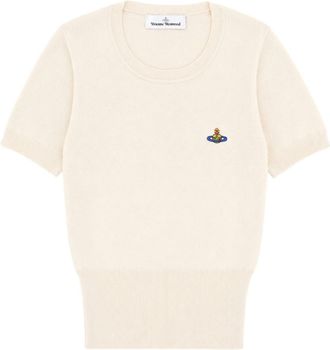 Vivienne Westwood Fitted Ribbed Knit Top With Embroidered Logo