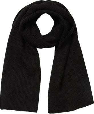 Selected Lange Gebreide Sjaal van Merino Wolmix - Dames - Wintersjaals - Zwart - ONE Size - Wol - Accessoires