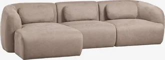 Sklum Sof&aacute; Modular Chaise Longue Izquierdo De 3 Piezas En Chenilla Coquette Sklum