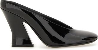 Givenchy Womens Sculpted Patent Leather Heeled Mule - Black - Size EU 36