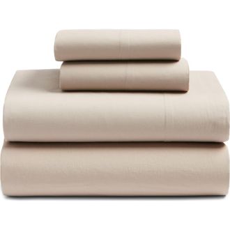 Nordstrom Organic Cotton Percale Sheet Set in Tan Thread at Nordstrom, Size California King