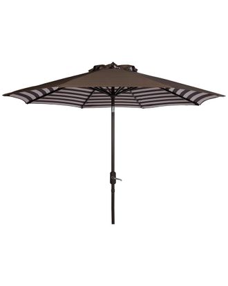 Safavieh Athens Inside Out Striped 9Ft Crank Outdoor Auto Tilt Umbrella