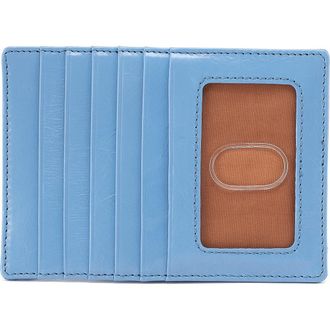 Hobo Euro Slide Leather Credit Card Case in Faded Denim at Nordstrom