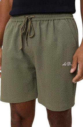 Les Deux Stan Seersucker Swim Shorts in Lichen Green at Nordstrom, Size Medium