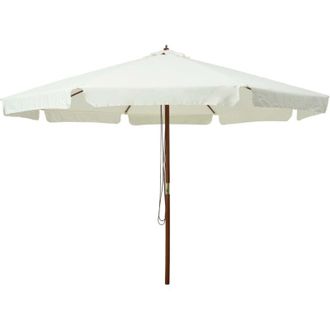VidaXL Parasol Balinais 260 Rouge 180-190 Cm Coton Et Bois Massif - La Poste