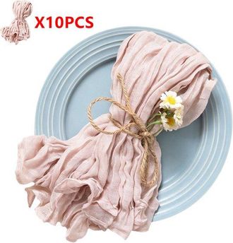 OEM Servilletas De Malla - Rosa - 50 Cm X 50 Cm - Ideales Para Baby Showers Y Decoraci&oacute;n De Mesas De Cumplea&ntilde;os - Paquete De 10