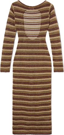 MC2 Saint Barth Fitted Midi Dress with Crochet Knit