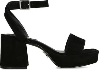 Steve Madden Womens Suede Mercerr Black Sandals - Size UK 6