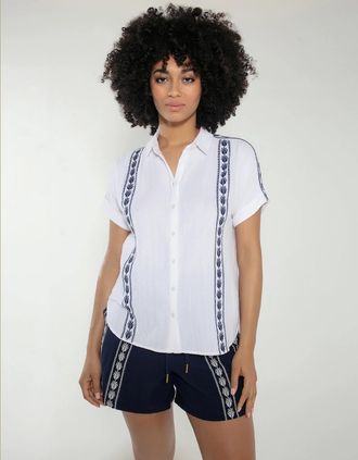 Nooki Design Womens Polly Blouse in White Mix - Size: 12/10
