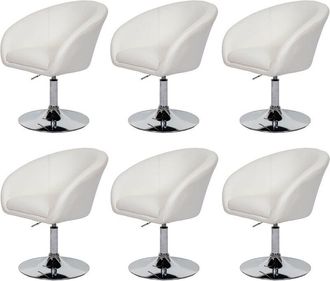 Hhg Lote De 6 Sillas De Comedor Hhg 247, Silla De Cocina Silla Giratoria Silla De Sal&oacute;n, Giratoria Regulable En Altura, Imitaci&oacute;n De Cuero Rojo