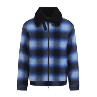Balenciaga Flanellen Bomberjack - Heren - Jassen - Blauw - Maat: M Flanel
