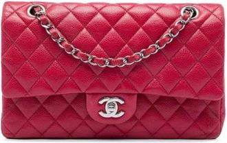 Chanel Pre-owned Vintage Double Flap Shoulder Bag - Dames - Vintage Schoudertas - Rood - ONE Size - Leer - Vintage