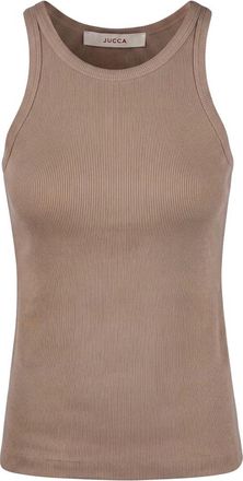 Jucca Sleeveless Tops, female, Brown, Size: L Canotta a costine