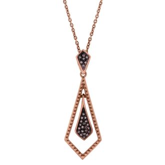 LuvMyJewelry Marisa Sterling Silver 0.10 Ct Diamond Geometric Drop Pendant