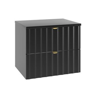 Petits Meubles Mueble bajo lavabo 60cm encimera paneles de melamina y mdf negro