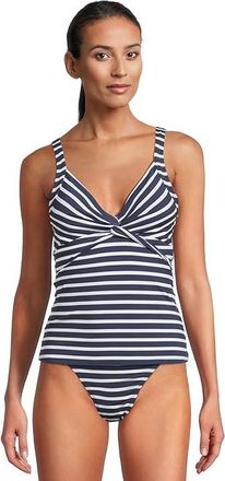 Tommy Bahama Coastline Stripe Underwire Tankini Womens Swimwear Mare Navy : LG (US 14), Nylon/Spandex