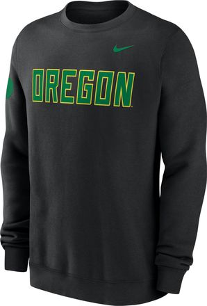 Nike Oregon Sideline Club Nike Mens College Pullover Crew in Black | 02TT00AUON-R0M