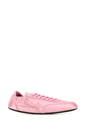 Prada Womens Pink Satin Collapse Sneakers Petalo