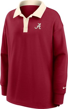 Nike Alabama Academic Nike Womens Dri-FIT Oversized Long-Sleeve Polo in Red | 050E0E8IABN-QG3