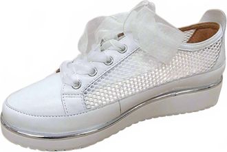 L'Amour Des Pieds Womens Zafira Lightweight Sneakers In White Kidskin/ Mesh