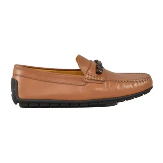 A.Testoni Loafers, male, Brown, Size: 7 US Leather Moccasin Shoes