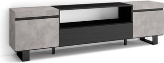 Skraut Home Skraut Home - Mueble Tv, Televisi&oacute;n, Muebles De Sal&oacute;n, Almacenaje, 200x57x35cm, Para Tv Hasta 80, Dise&ntilde;o Industrial, Estilo Moderno, Gris Cemento