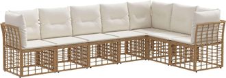 vidaXL Conjunto De Sof&aacute;s De Exterior Natural Poli&eacute;ster Vidaxl