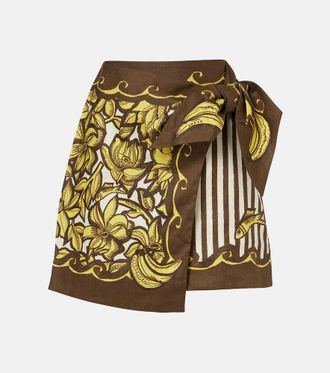 Alemais Al&eacute;mais Mona printed hemp wrap skirt