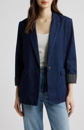 Rag & Bone Jennie One-Button Denim Blazer in Indigo at Nordstrom, Size 12