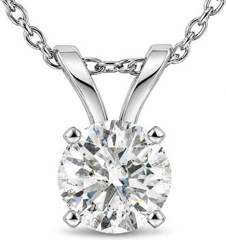 Pompeii3 1/2 Ct Diamond Solitaire Pendant Necklace in 14k White Or Yellow Gold